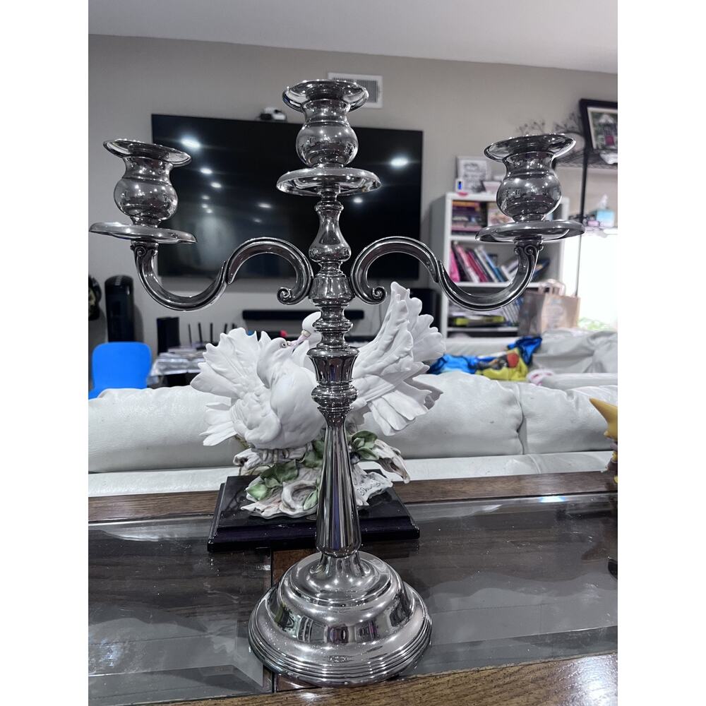 Antique Brass EPNS Silver Plated Candle Holder